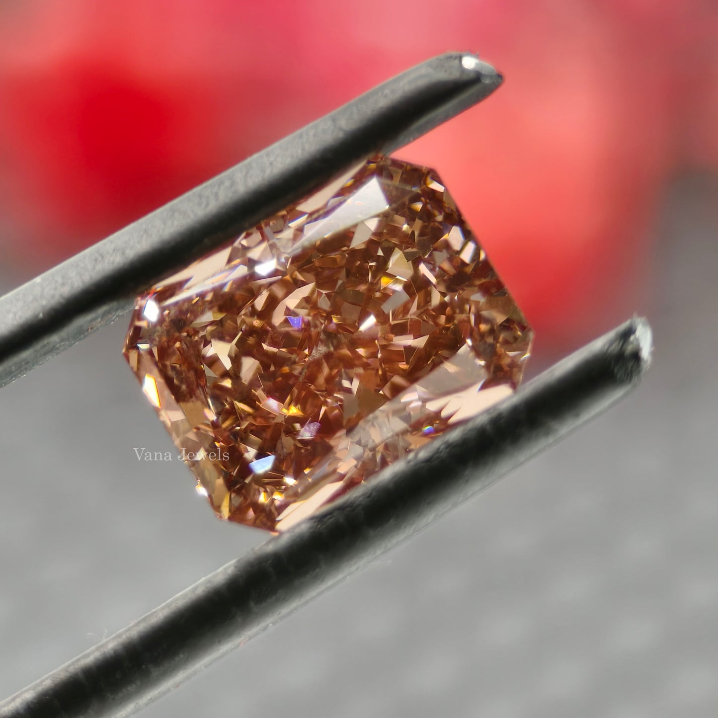 Fancy color radiant diamond for engagement ring