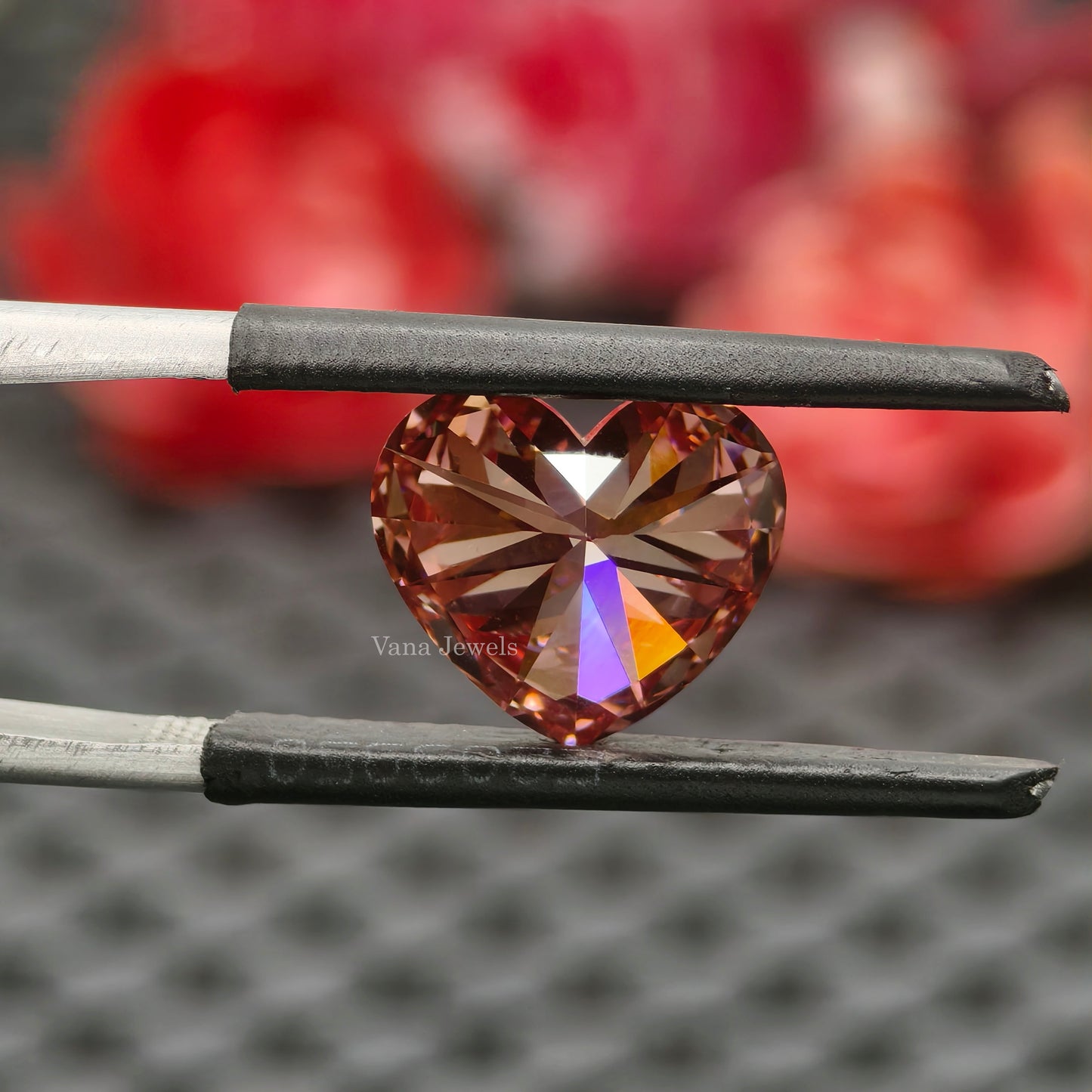 Vivid pink lab diamond in heart cut loose stone