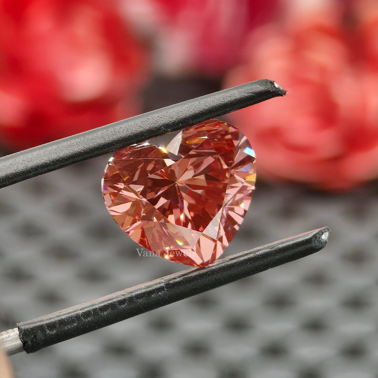 Heart shaped pink lab grown diamond