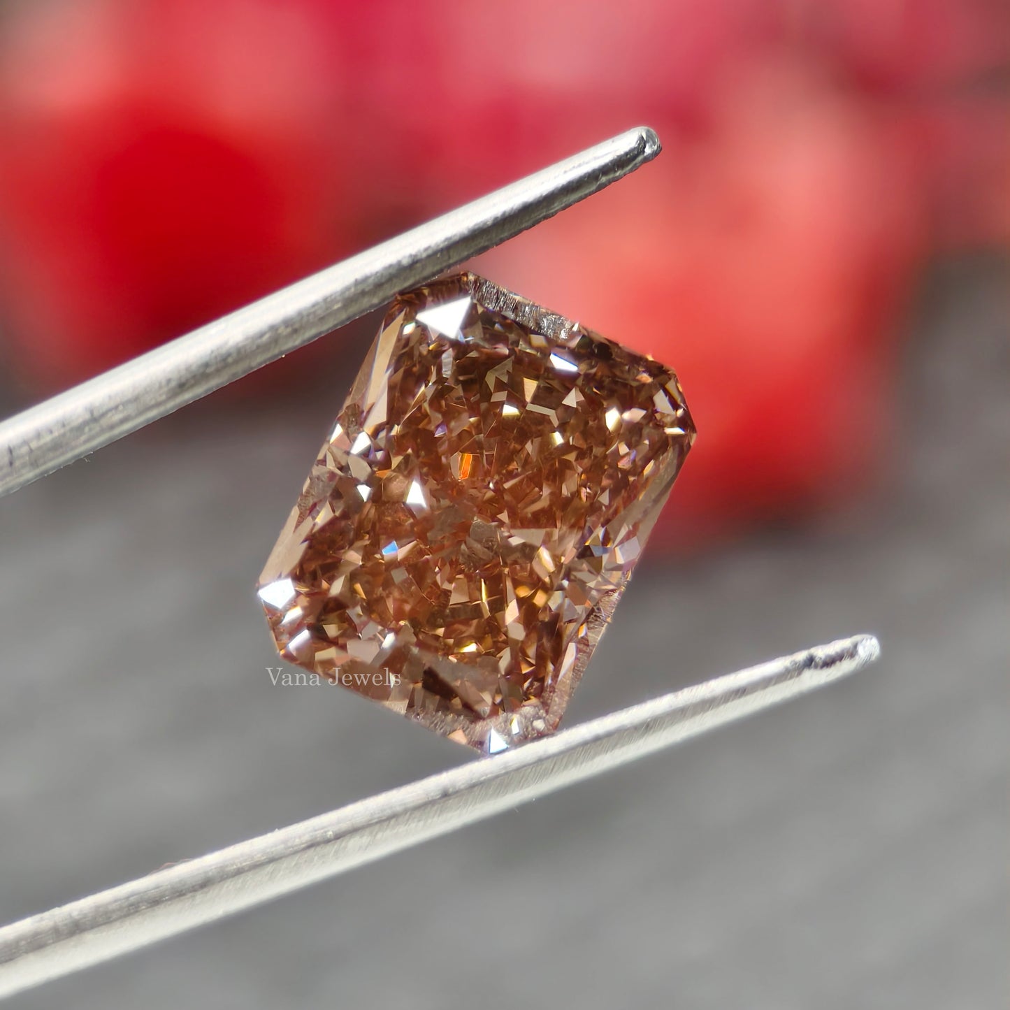 radiant shape orange lab diamond for ring
