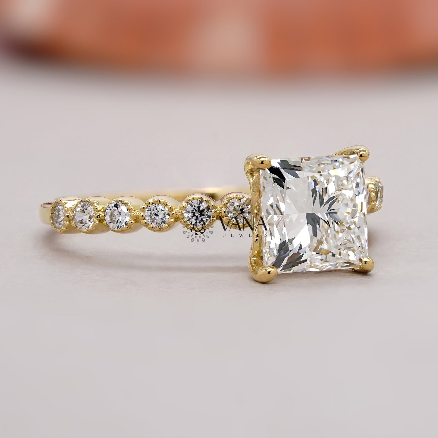 Custom Princess Diamond Ring