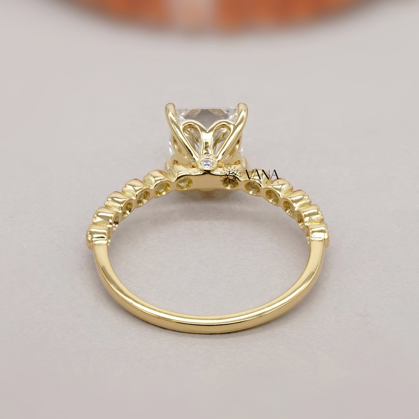 lab created diamond ring with side stones