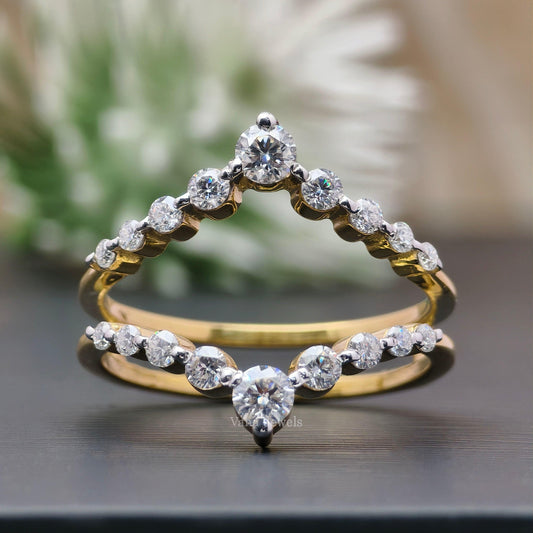 Round moissanite guard band