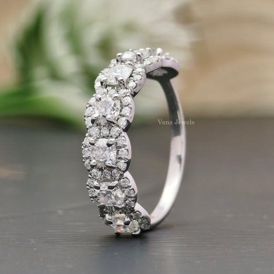 Cushion Cut Moissanite Band