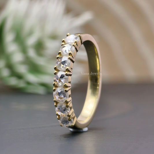 Round rose cut moissanite band