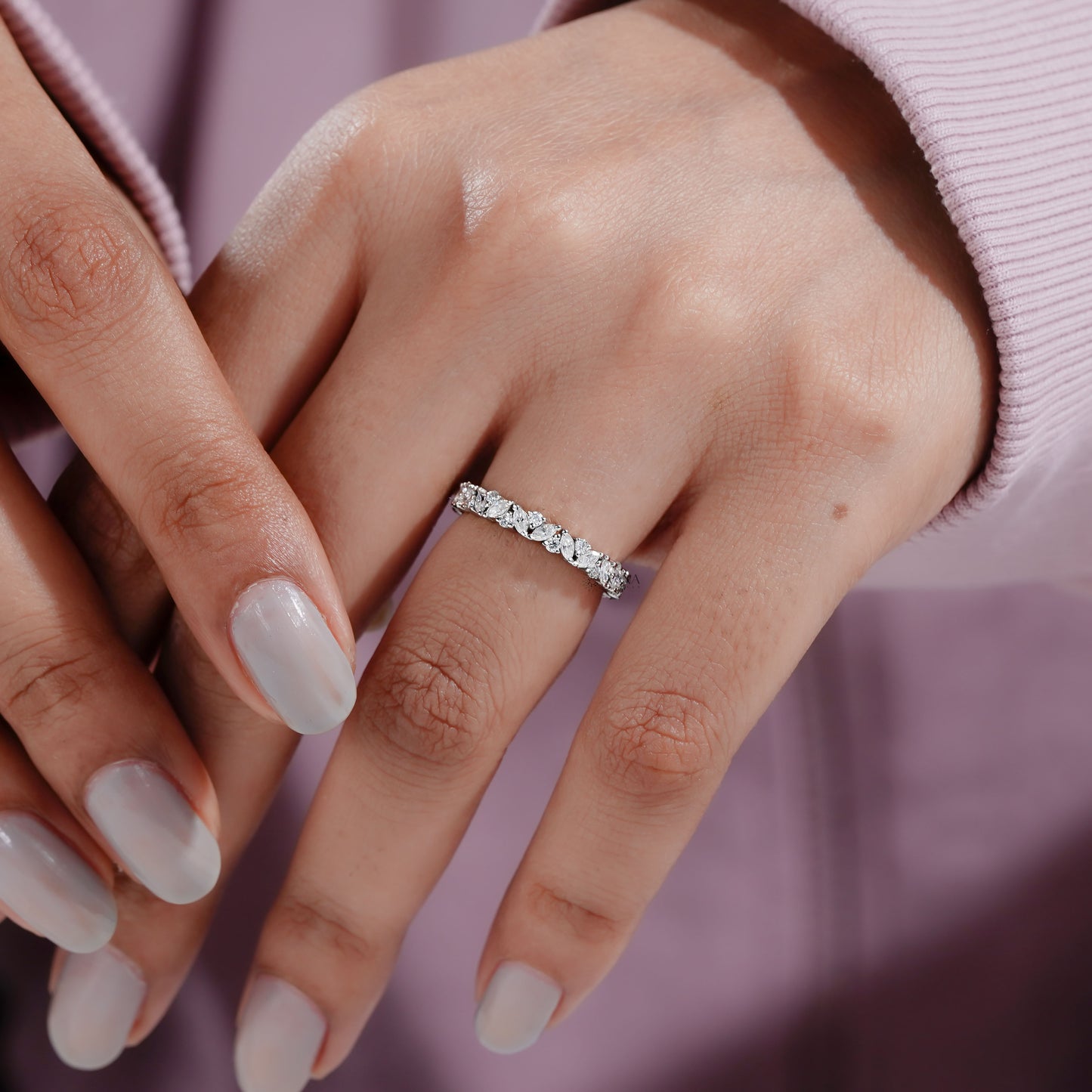 full eternity lab diamond wedding band