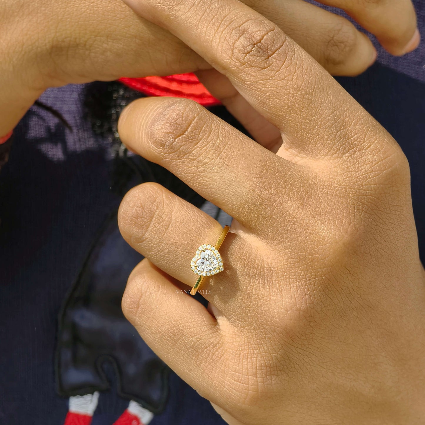 Heart Shaped Lab Grown Diamond Halo Engagement Ring