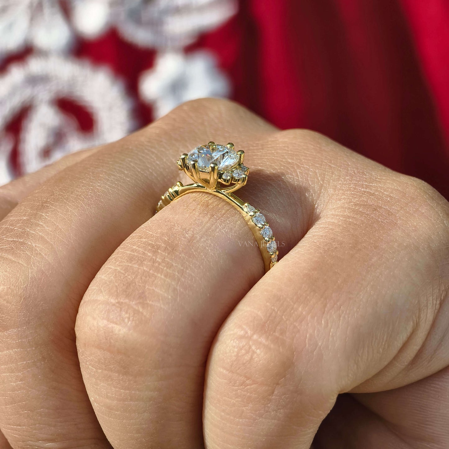 IGI Certified Round Cut Lab Grown Diamond Engagement Ring