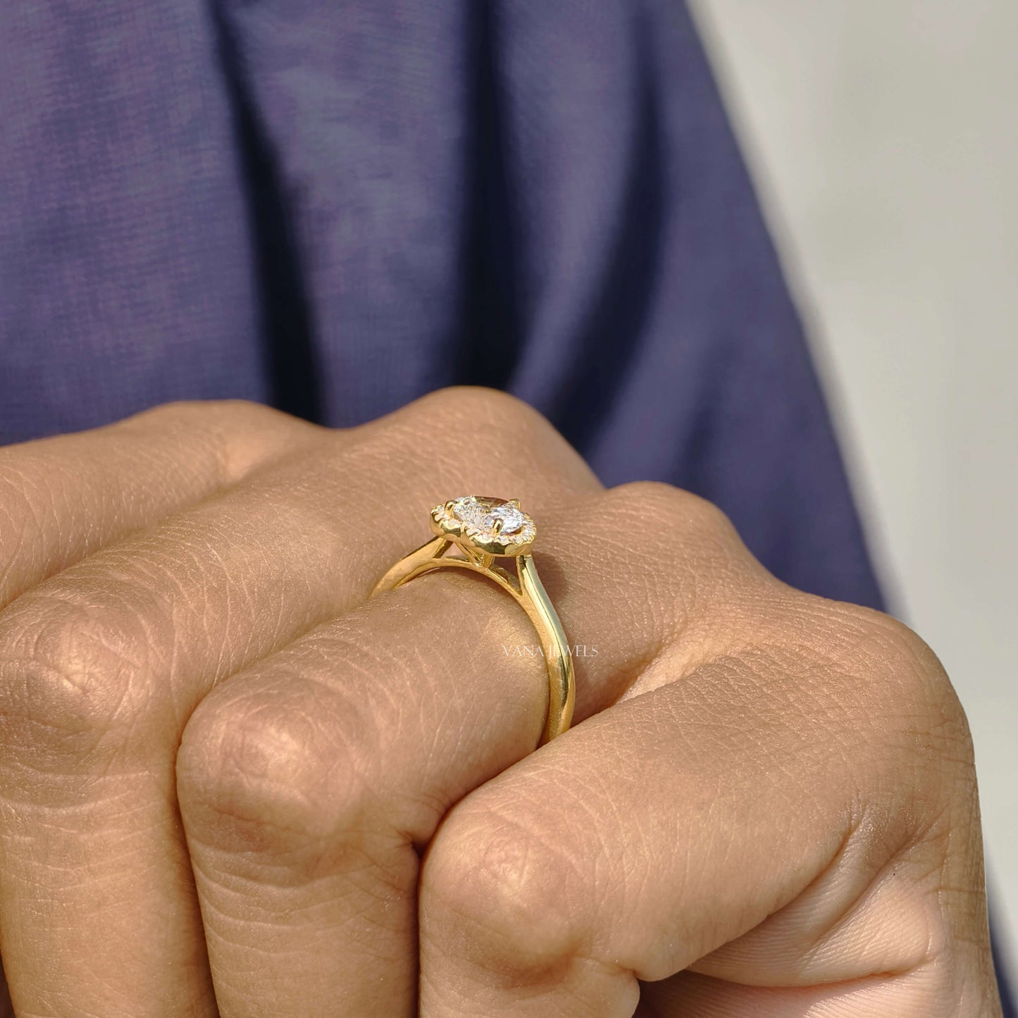 Heart Shaped Lab Grown Diamond Halo Engagement Ring