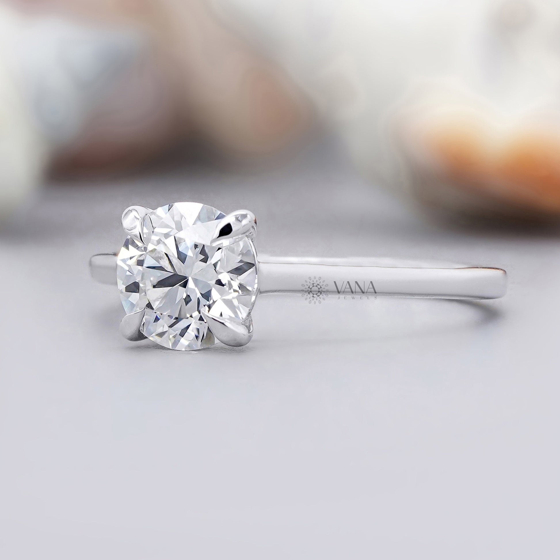 White gold engagement ring