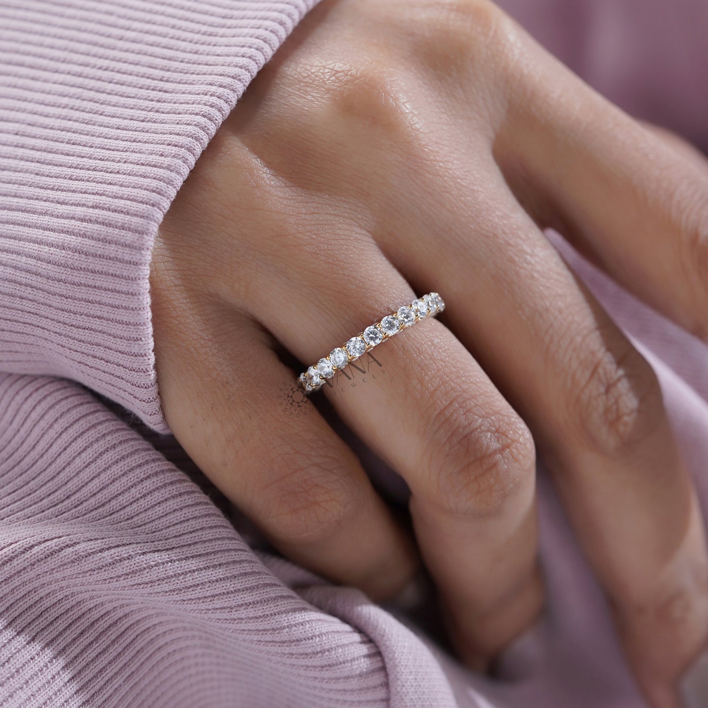Elegant lab diamond wedding ring