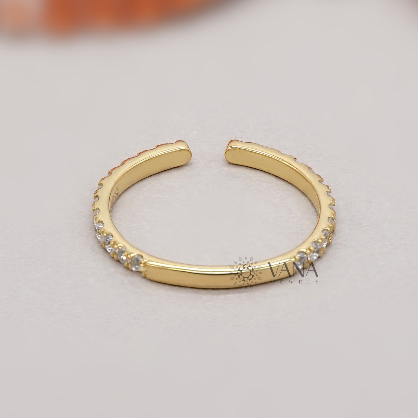 Elegant Open End Lab Grown Diamond Band in Yellow Gold, Minimalist Wedding Jewelry