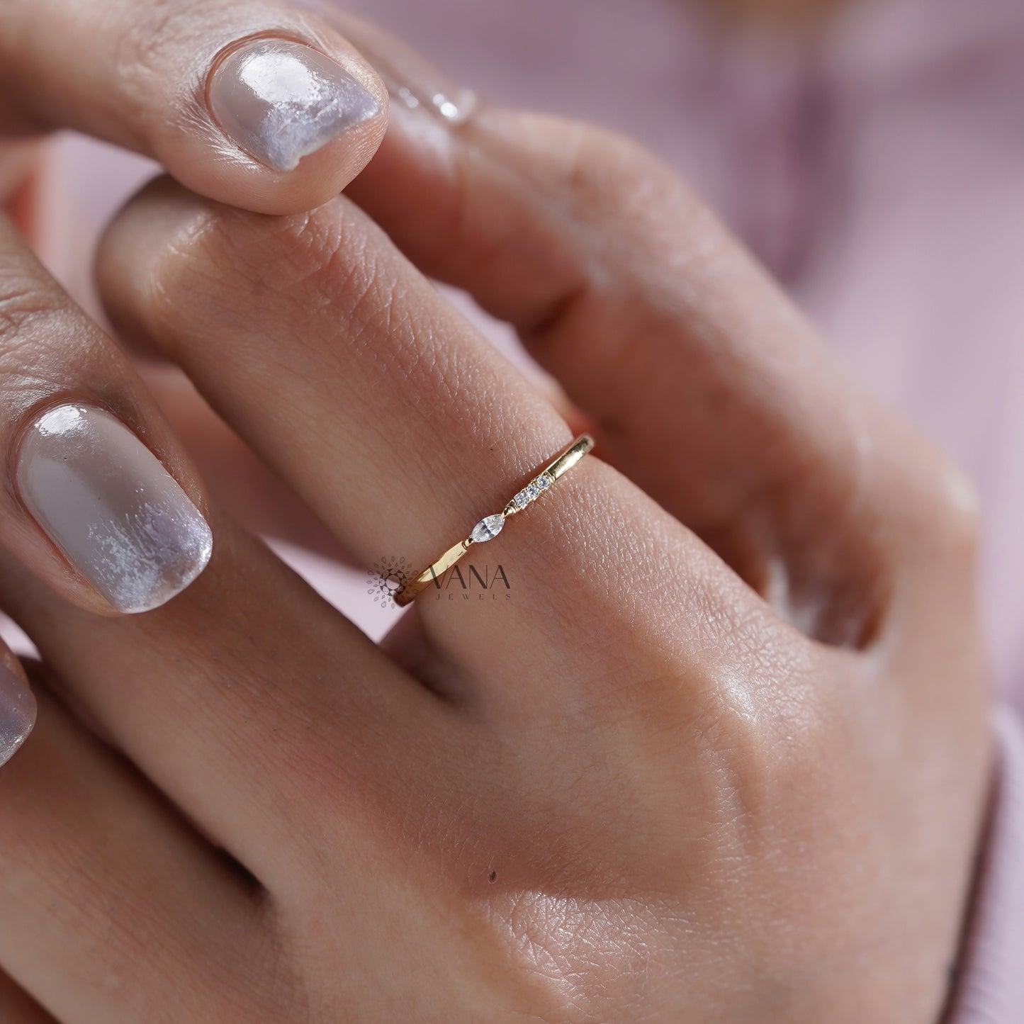 Minimalist Diamond Stackable Ring