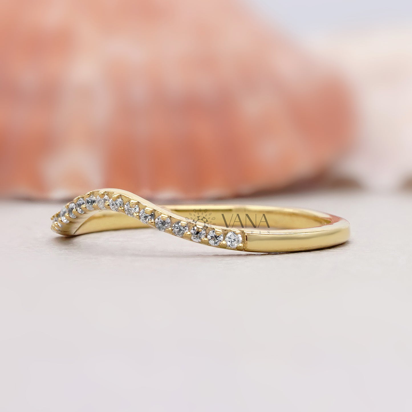 Pave set lab grown diamond gold band