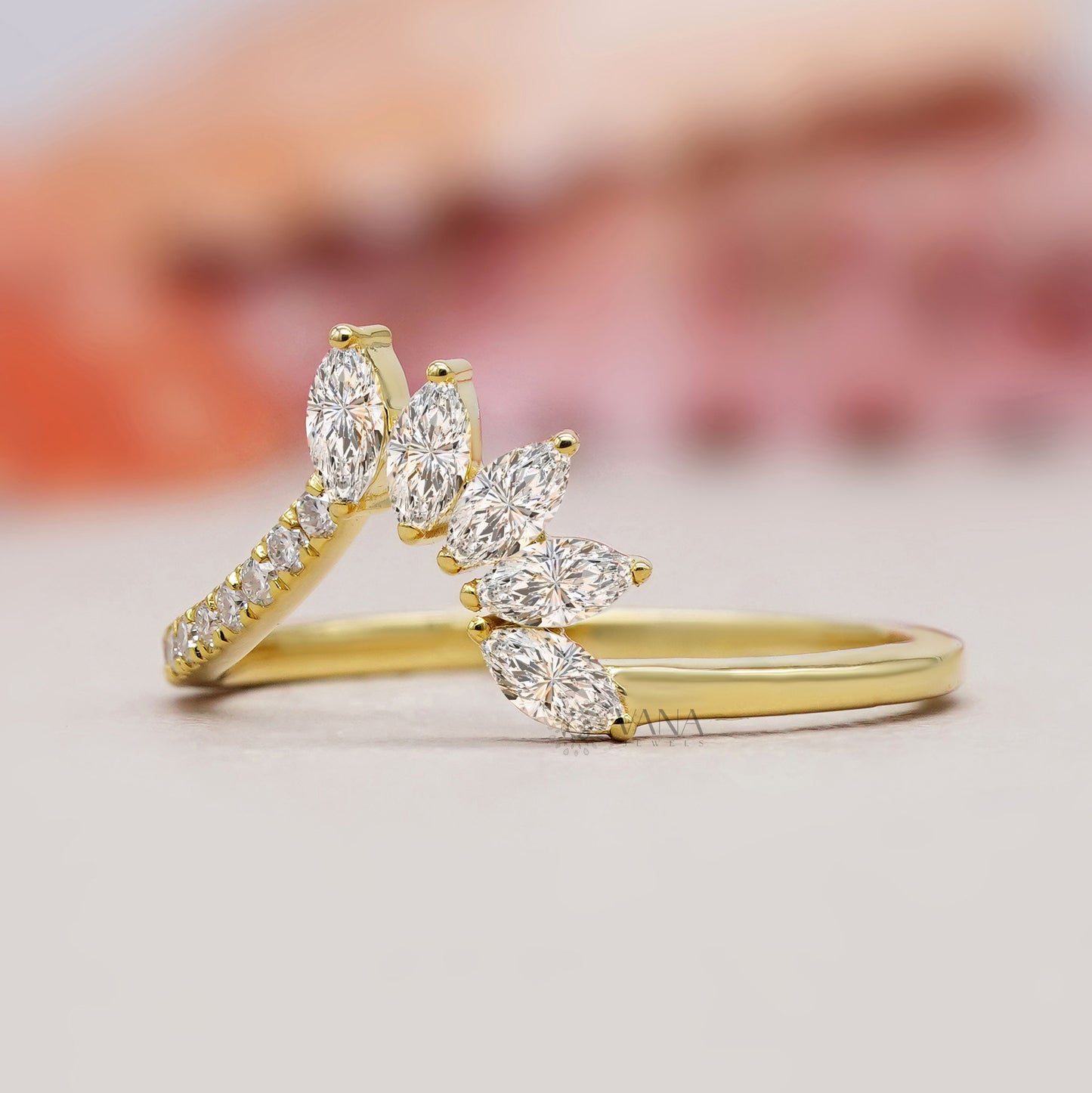 Crown style diamond ring