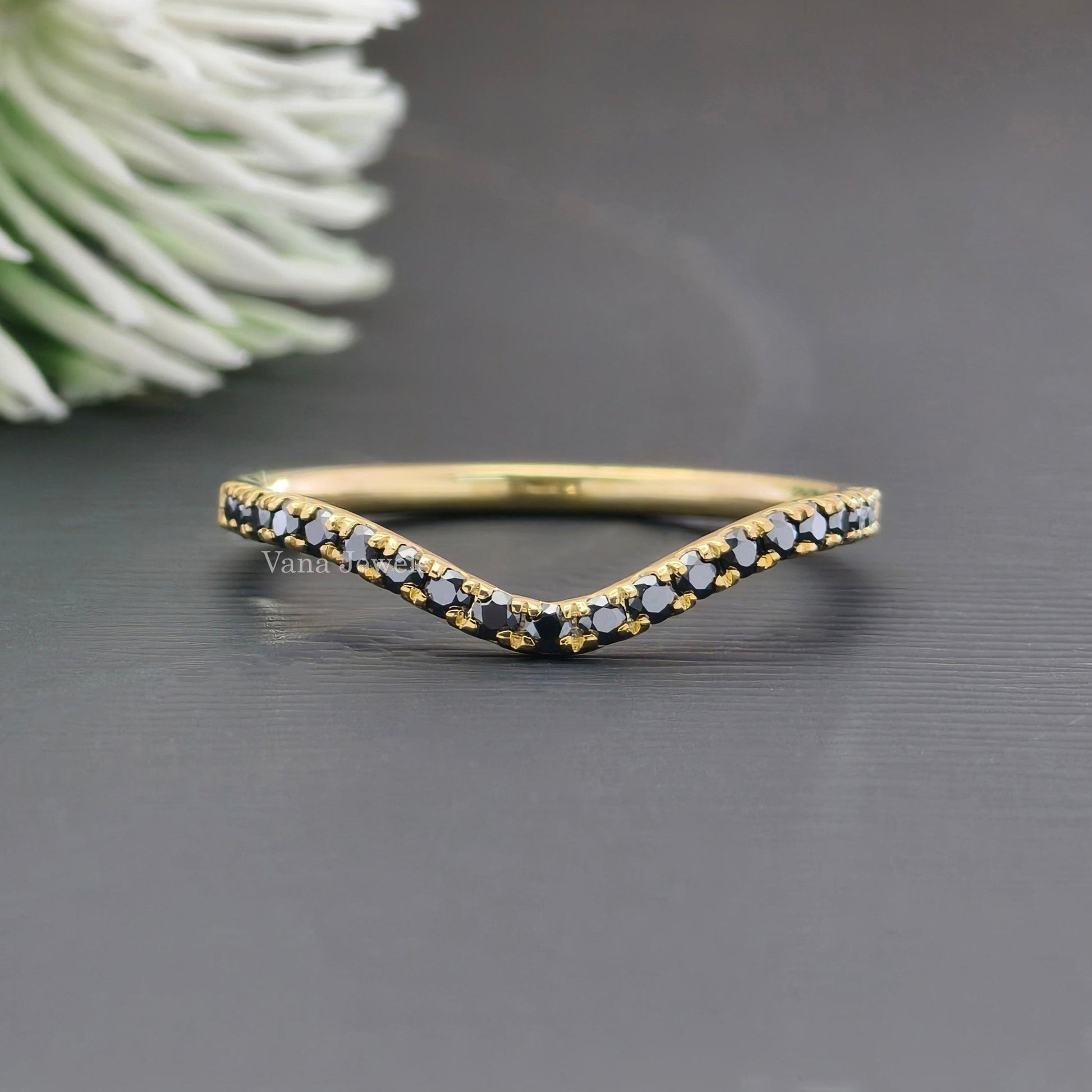 Round Black Moissanite Matching Band