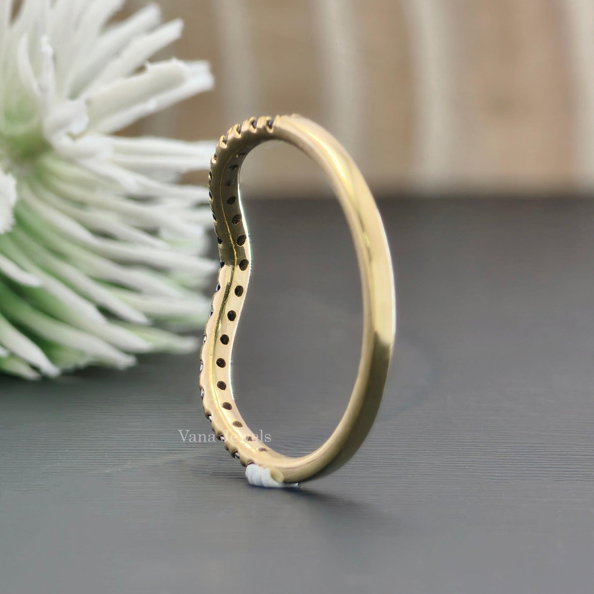 Black Moissanite Half Eternity Band