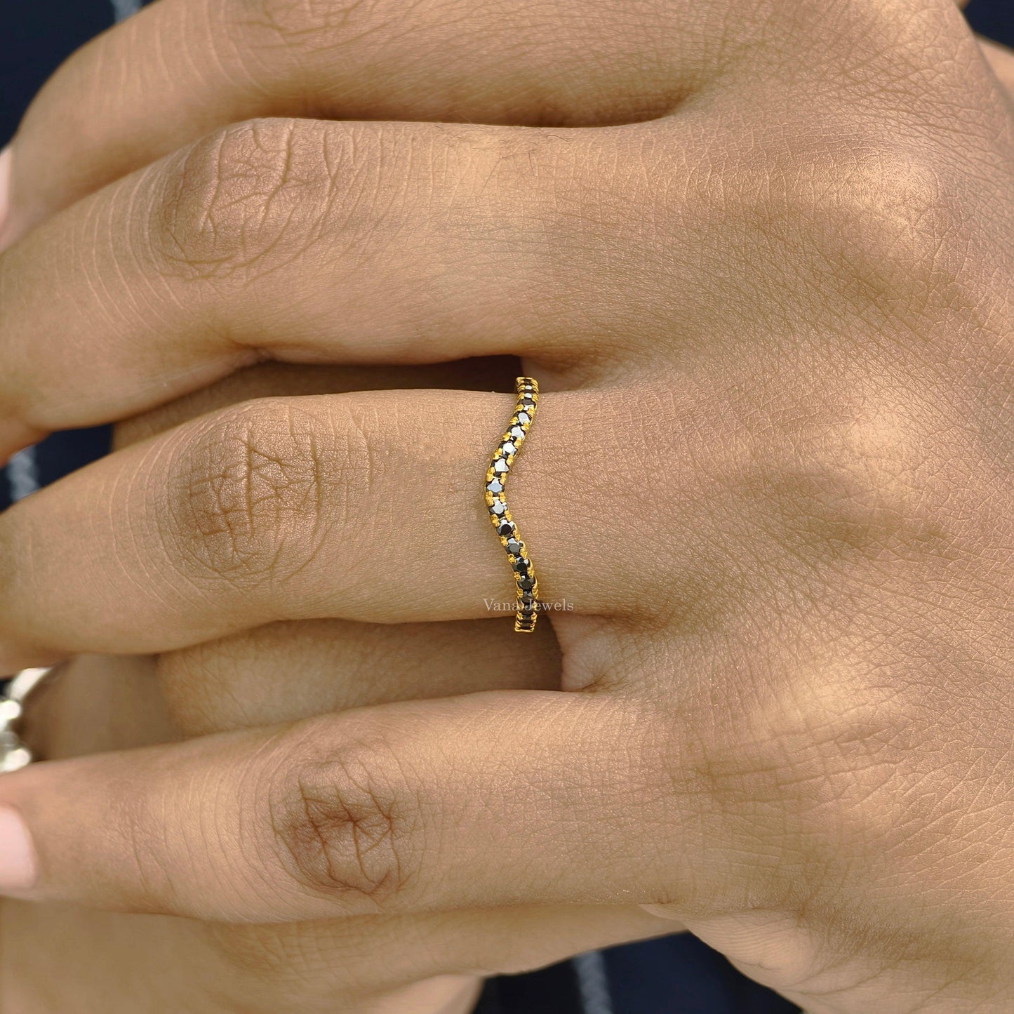 Half Eternity Curved Shaped Wedding Band