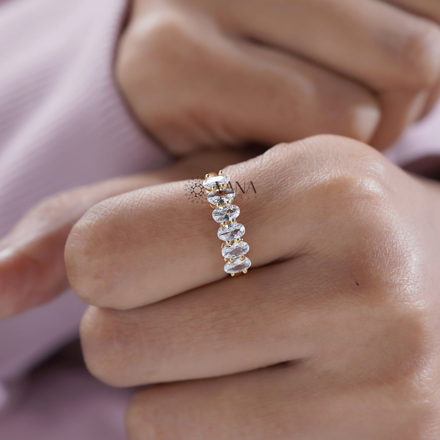 Lab Grown Diamond Wide Oval Band Ring