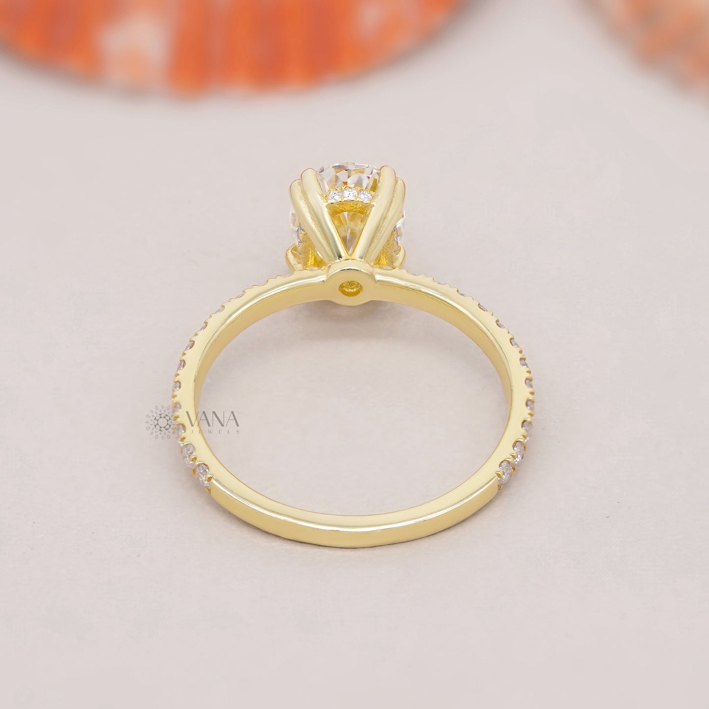 Eco-friendly oval cut lab grown diamond engagement ring with halo