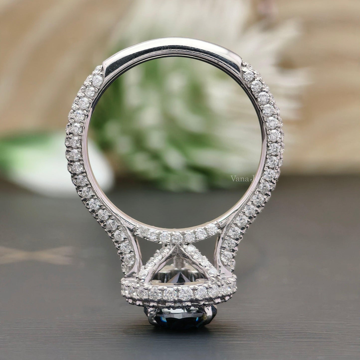 hidden halo moissanite ring