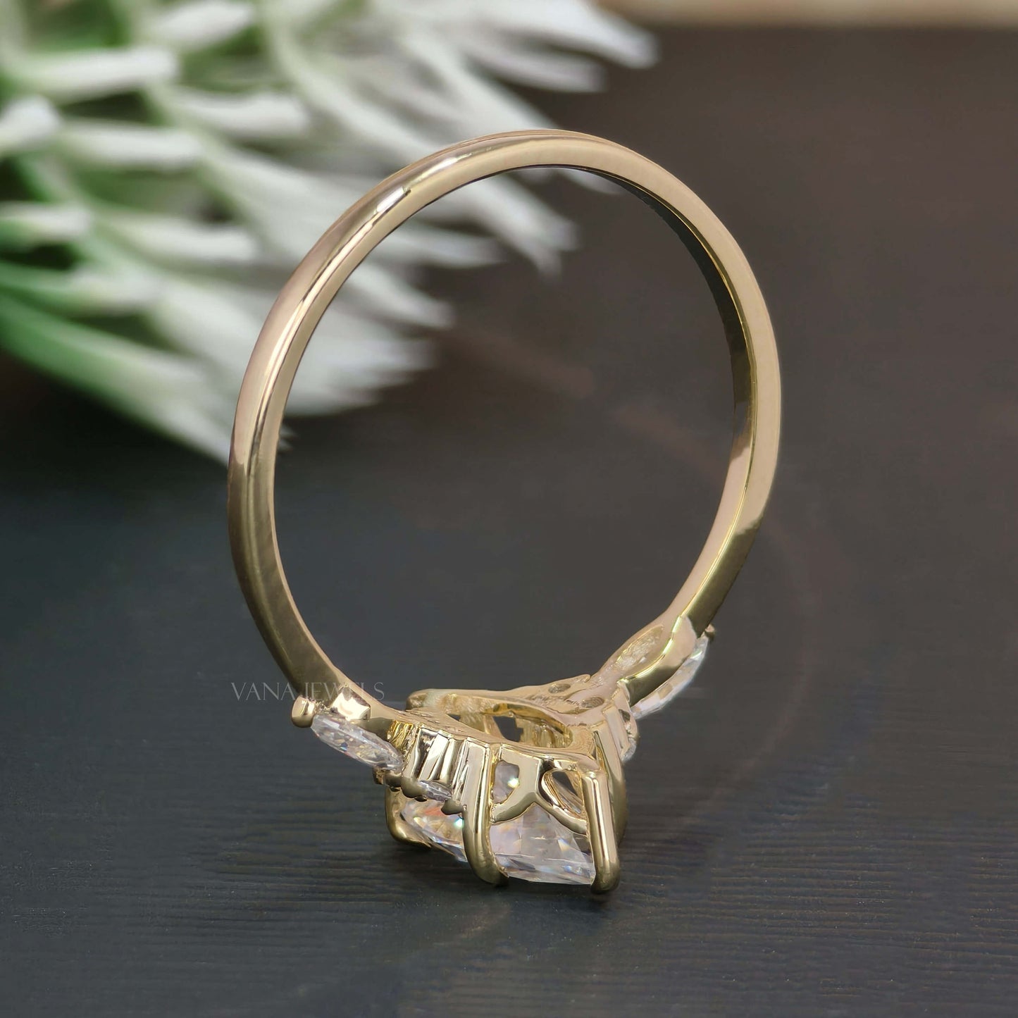 1.21 TCW Marquise Cut Moissanite Engagement Ring, Vintage Style Unique Proposal Ring for Her