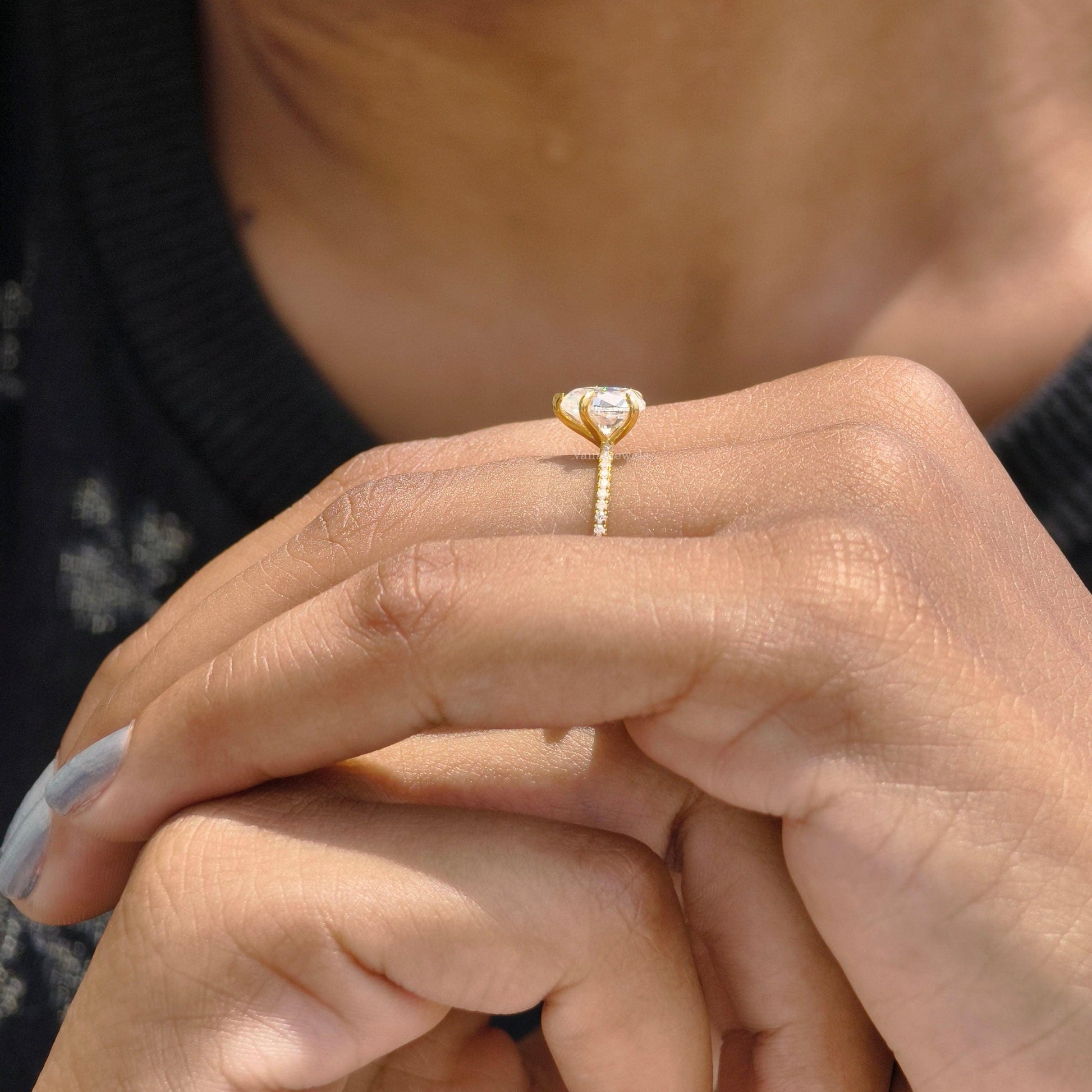 Pear Cut Moissanite Anniversary Ring