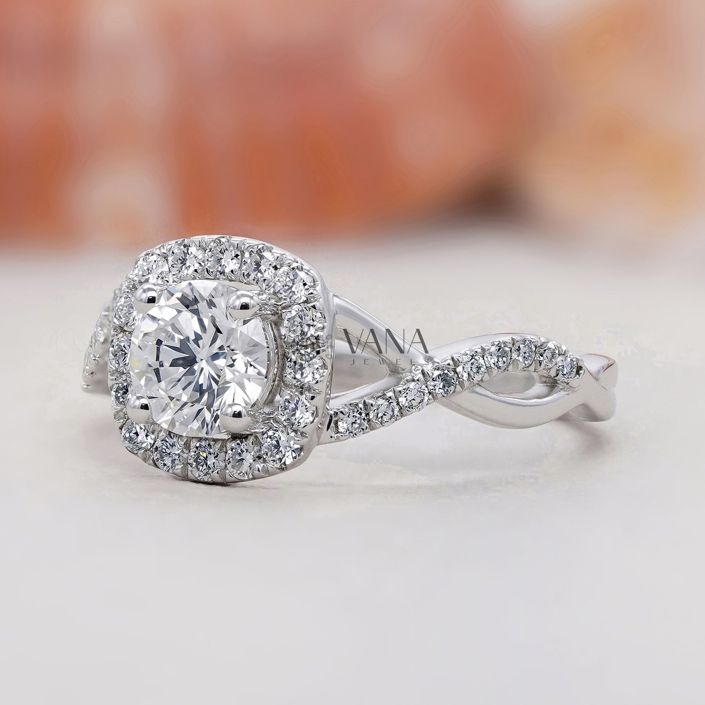 Twisted Pave Diamond Ring