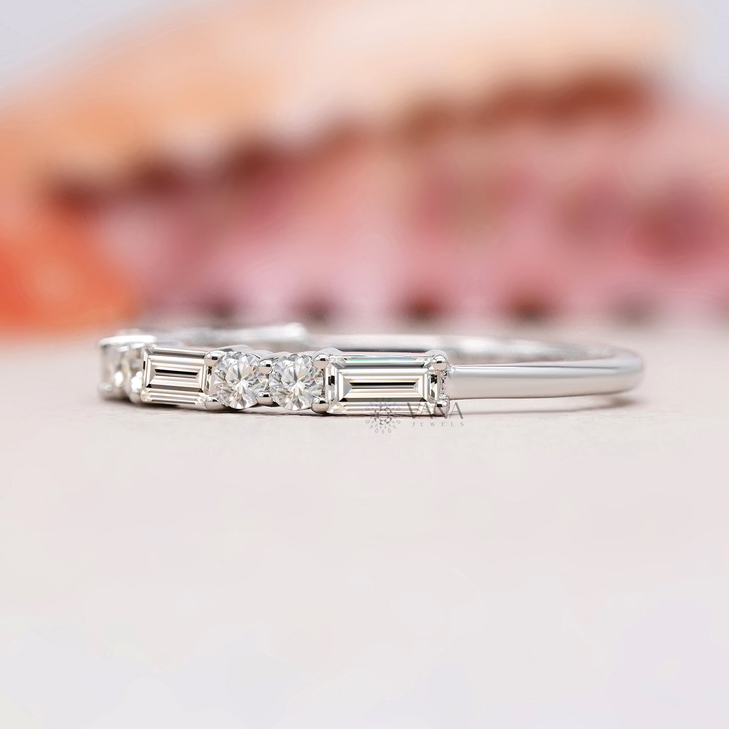 Lab created diamond wedding band