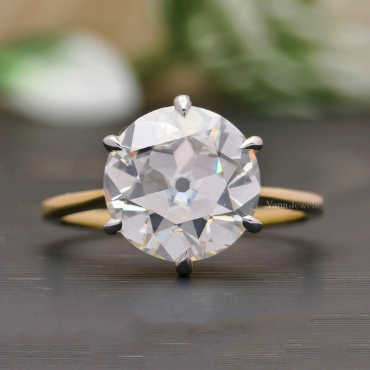 Old European cut moissanite ring