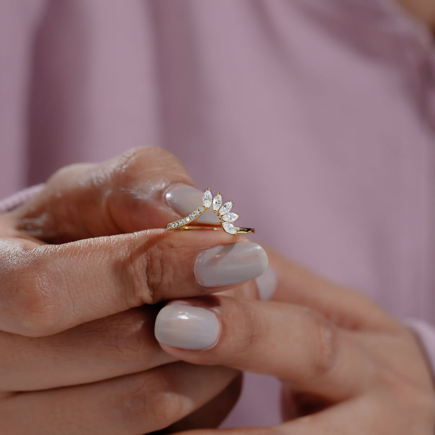 Unique tiara wedding band
