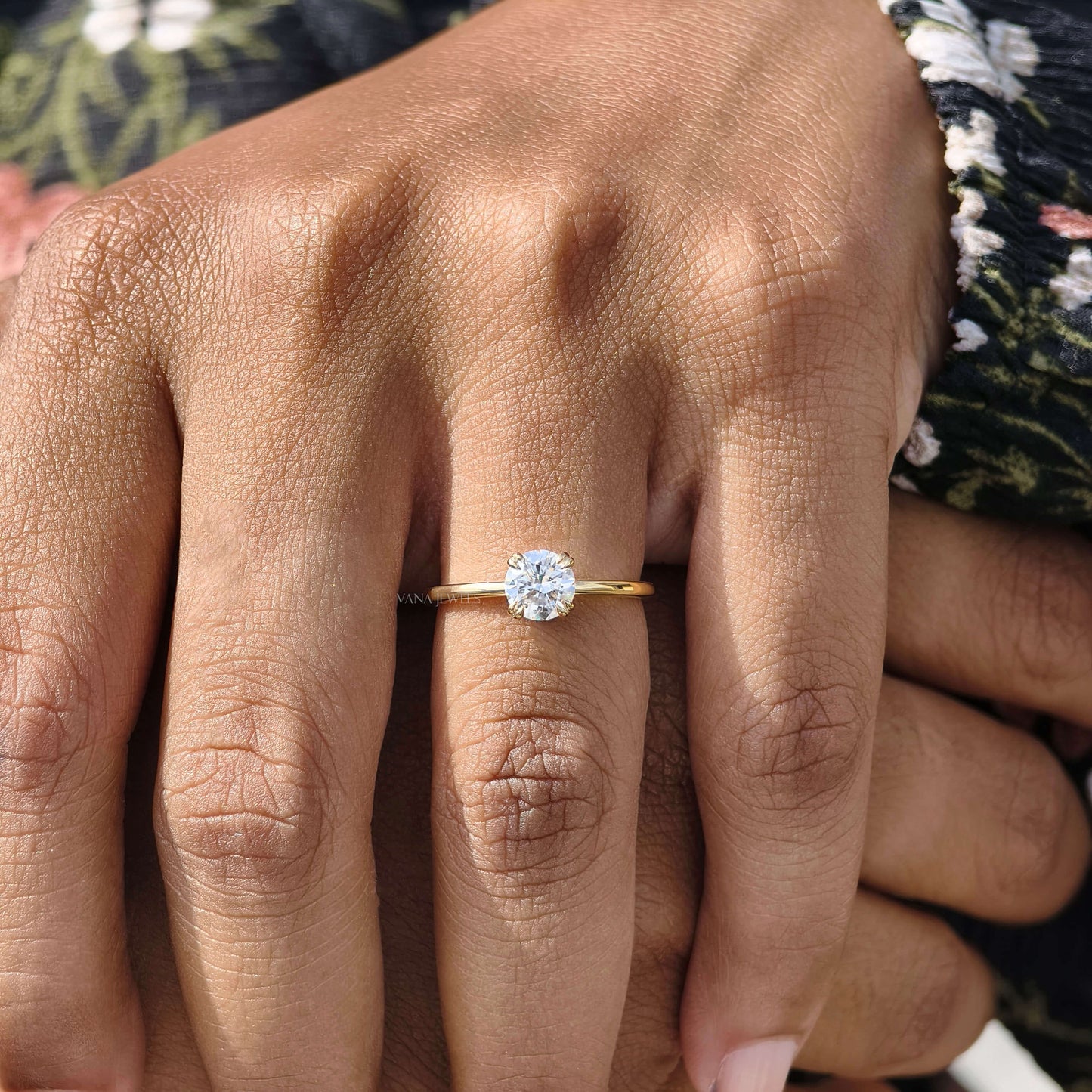 Round Cut Lab Grown Diamond Solitaire Engagement Ring
