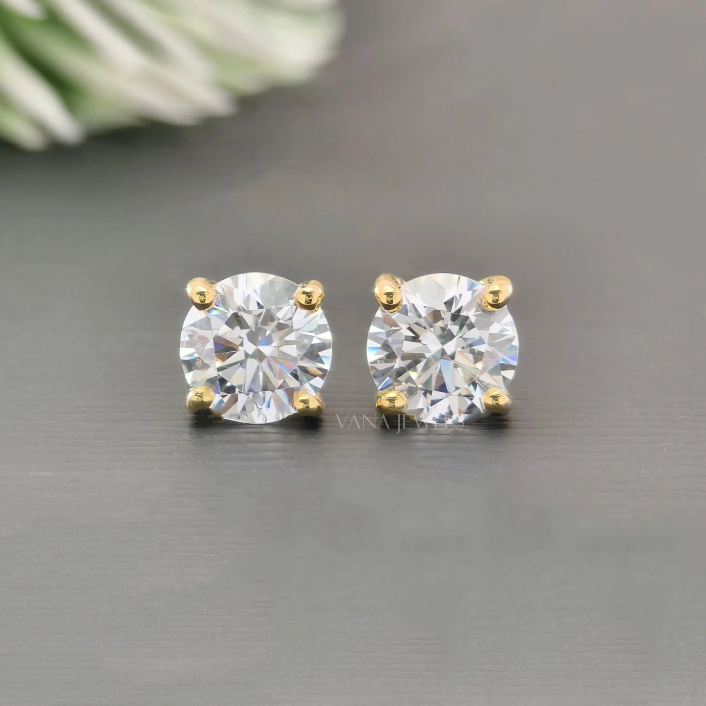 Secure screw back moissanite stud earrings anniversary gift