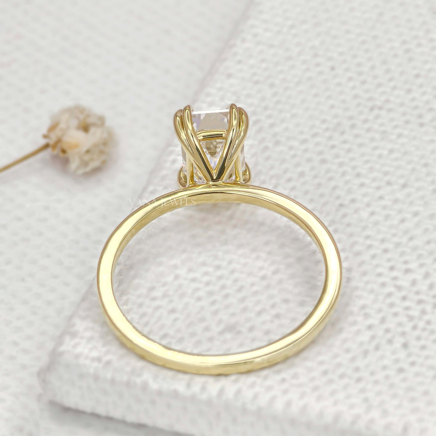Emerald Cut Lab Grown Diamond Solitaire Engagement Ring