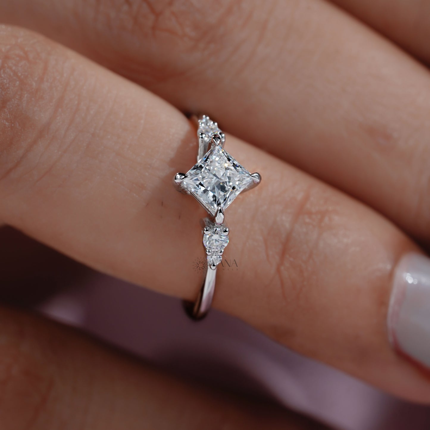 Five Stone Princess Diamond Ring