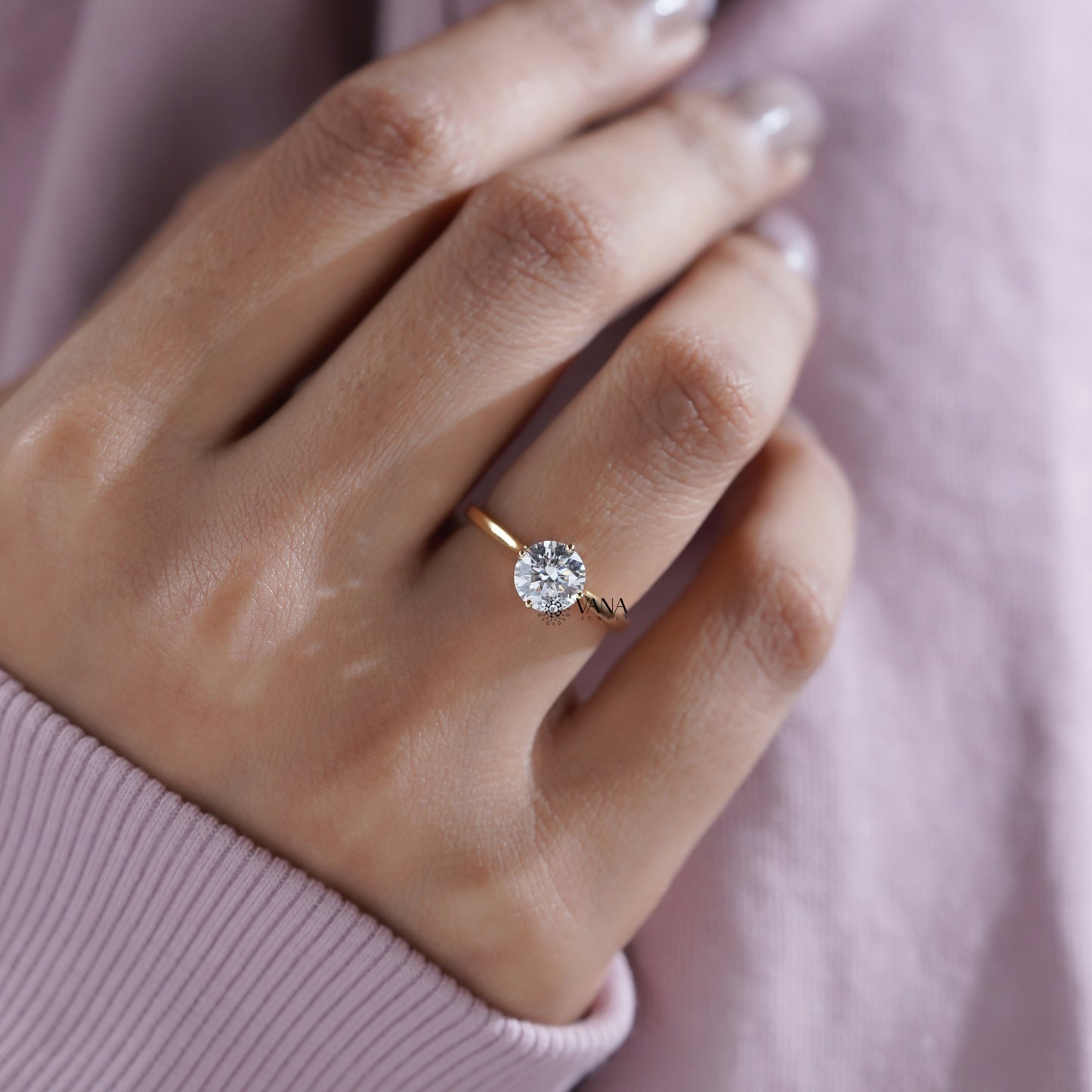 Round Cut Lab Diamond Ring