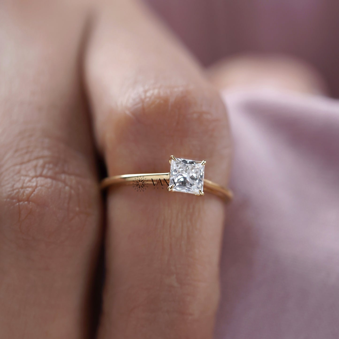 dainty princess diamond ring