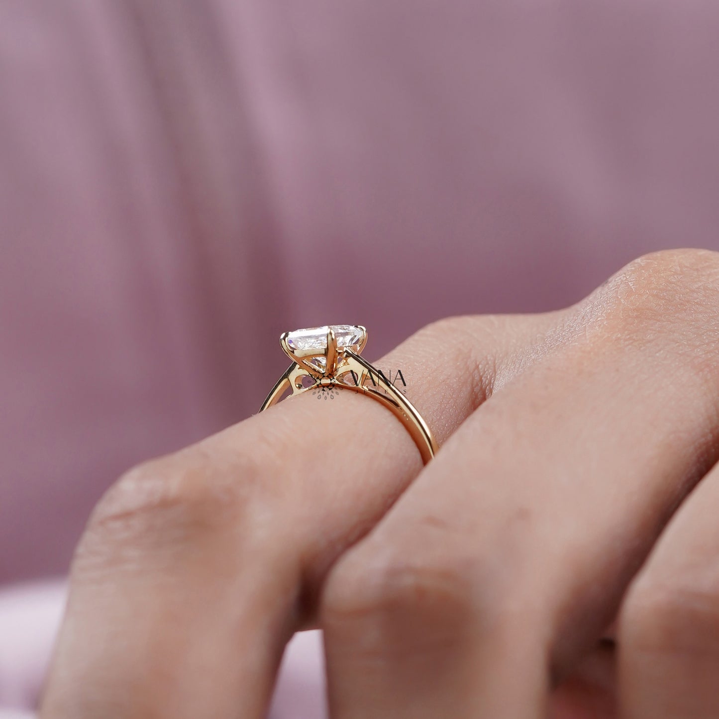 cathedral solitaire diamond ring