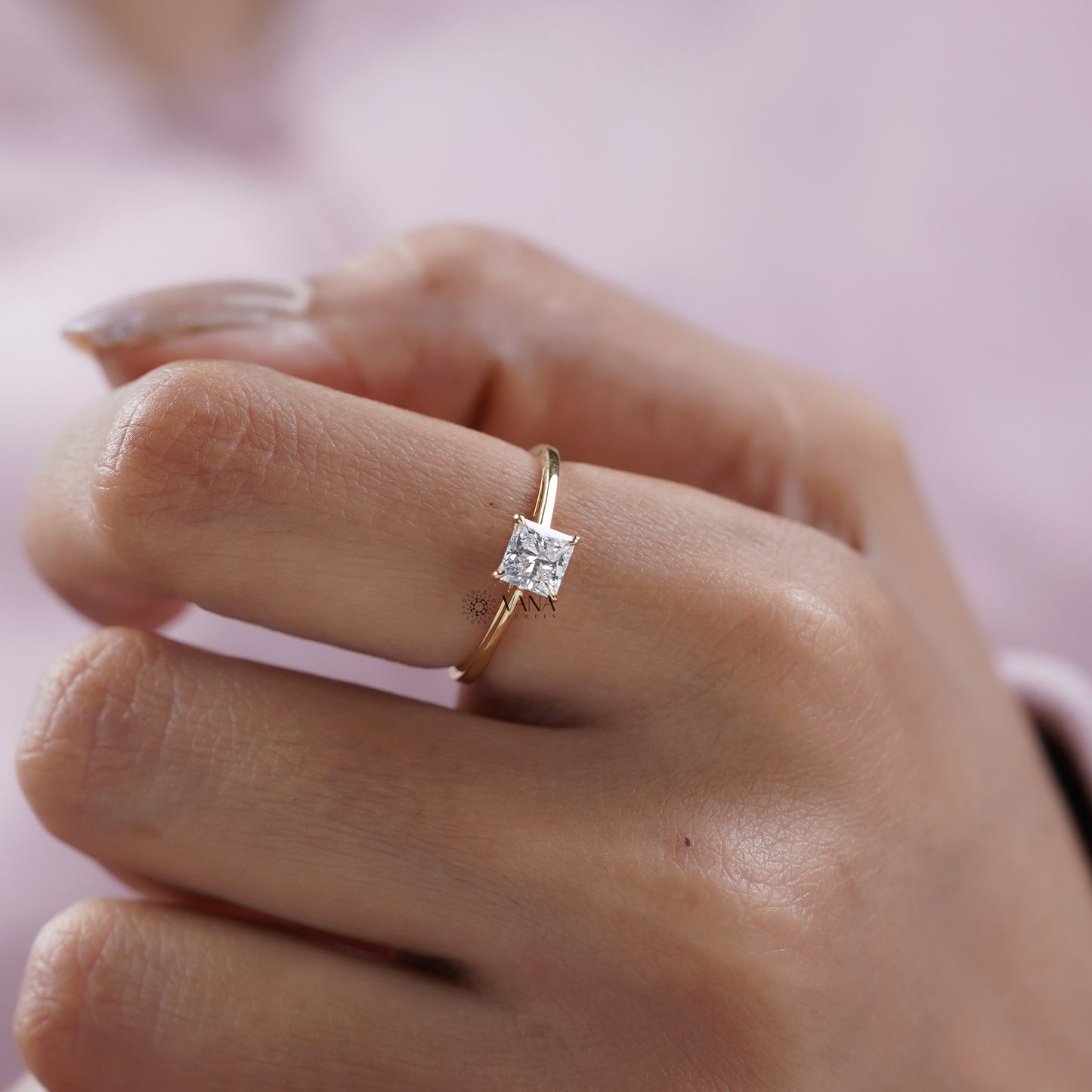 princess diamond solitaire ring