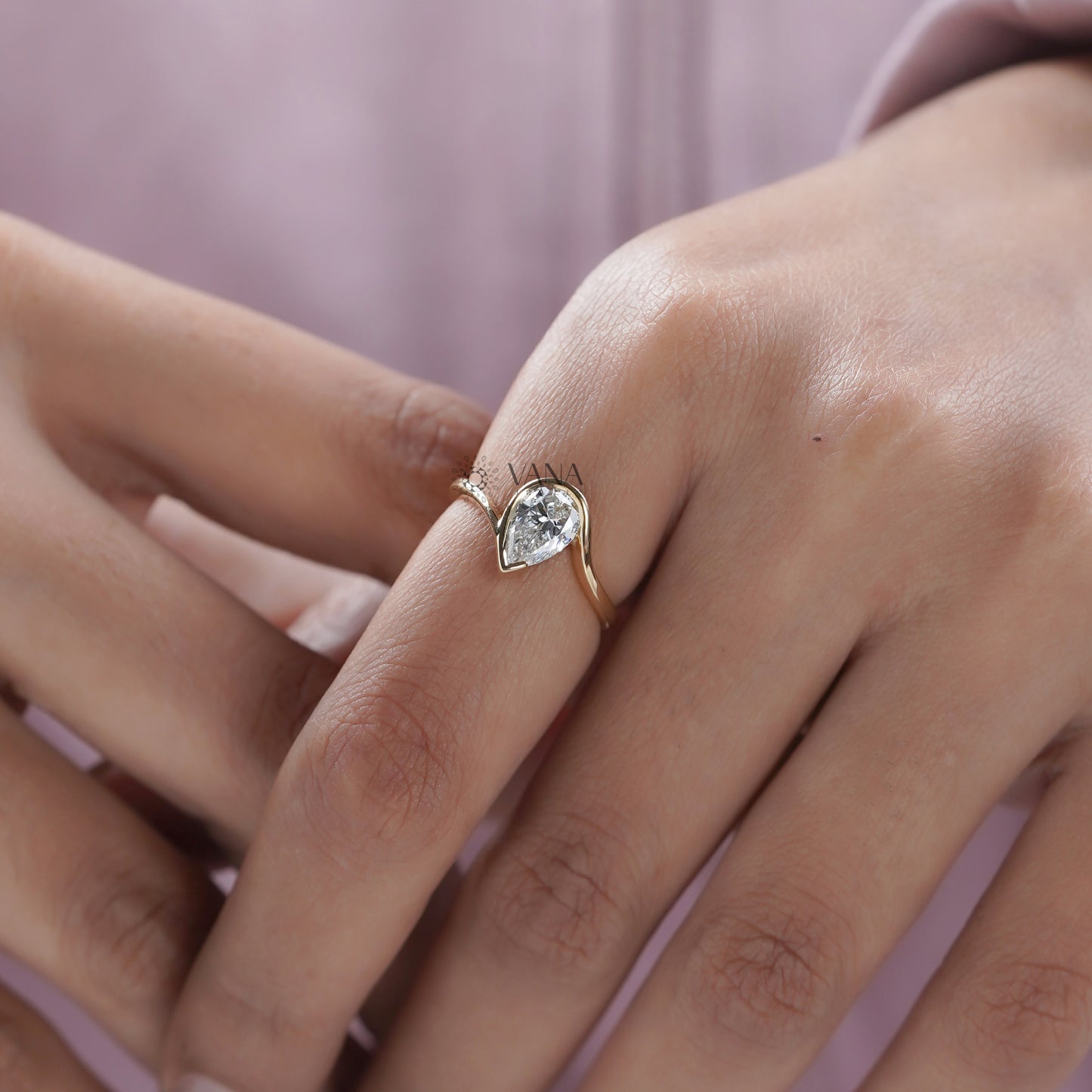 Pear Shaped Lab Diamond Ring