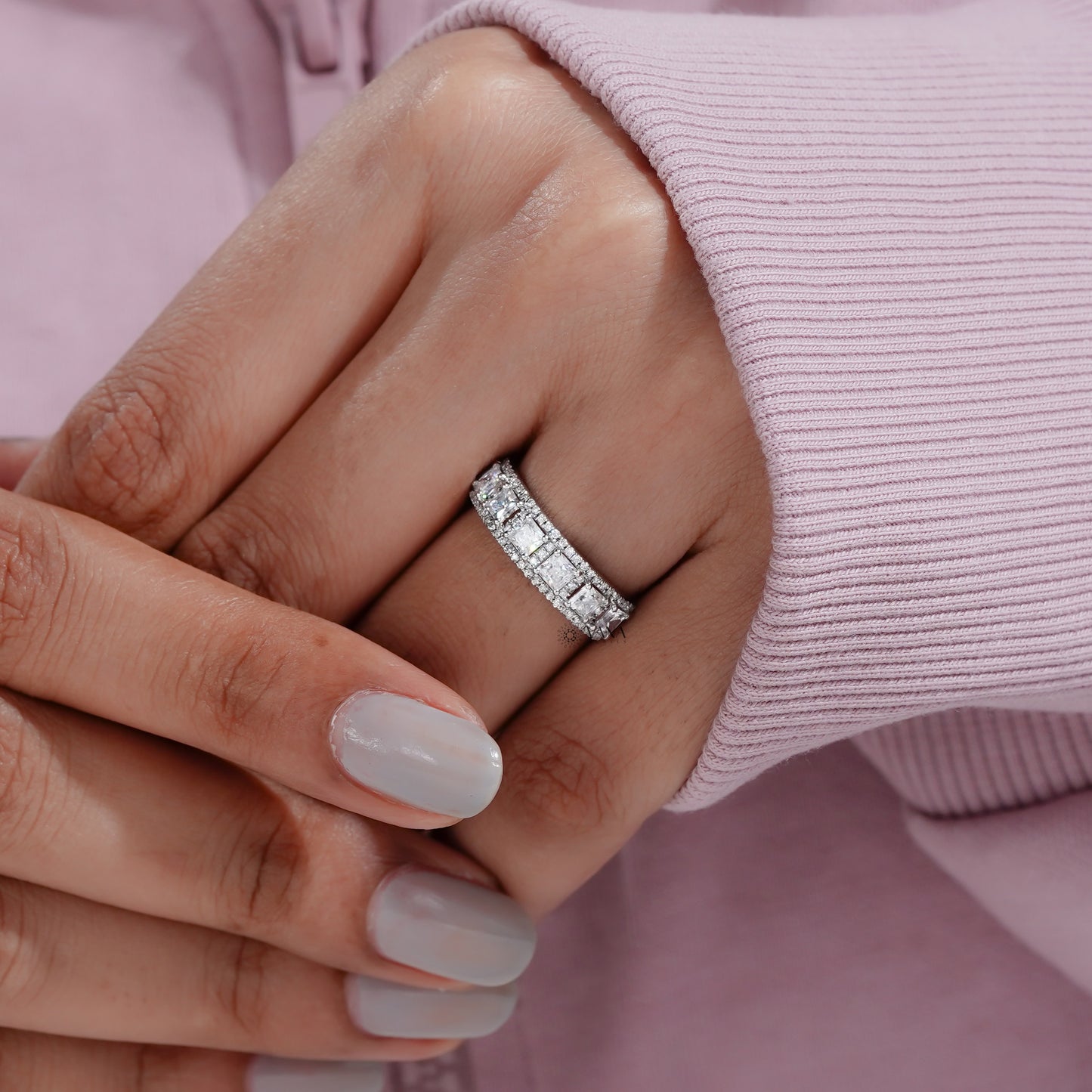 White gold ethical diamond anniversary band