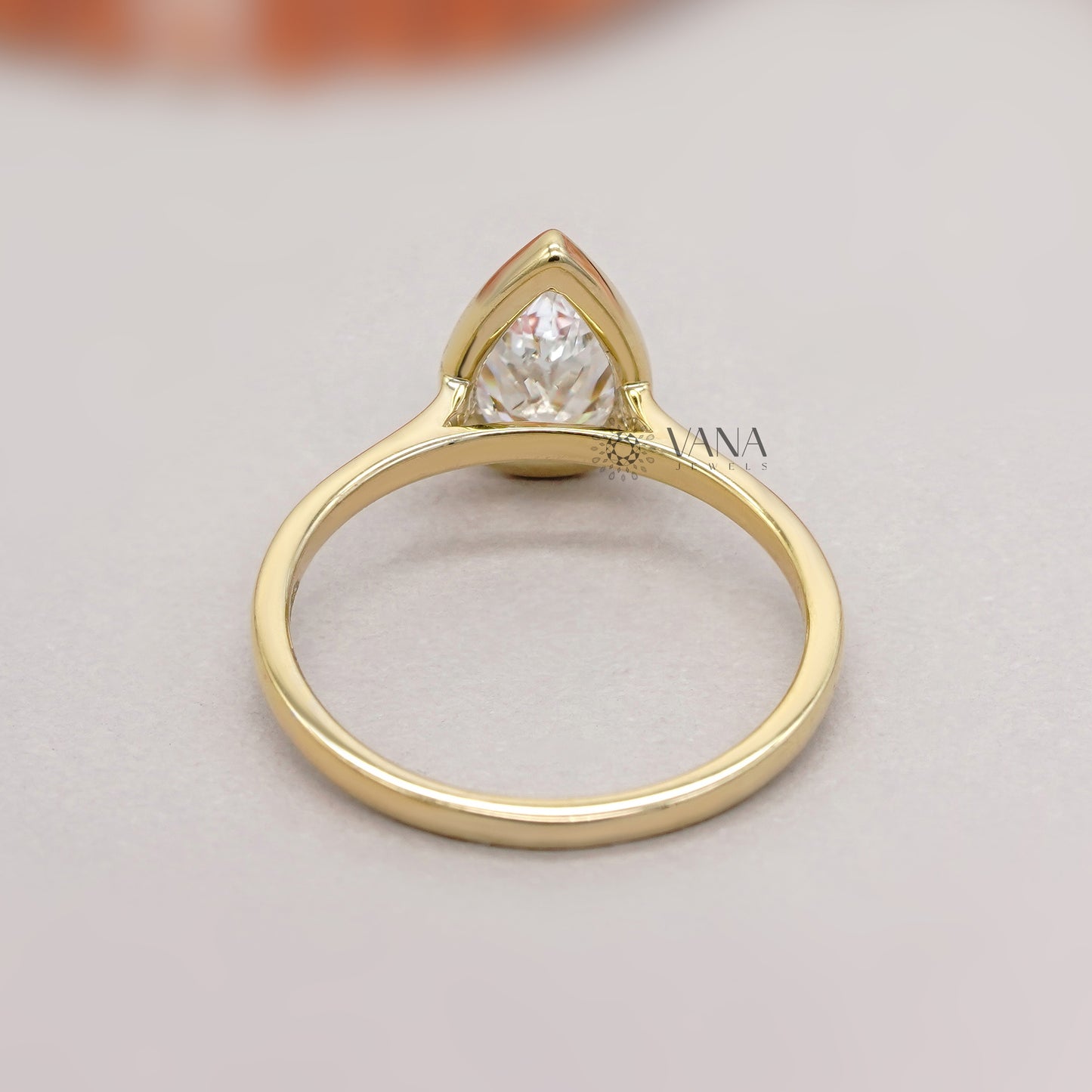 Lab Created Pear Diamond Proposal Ring