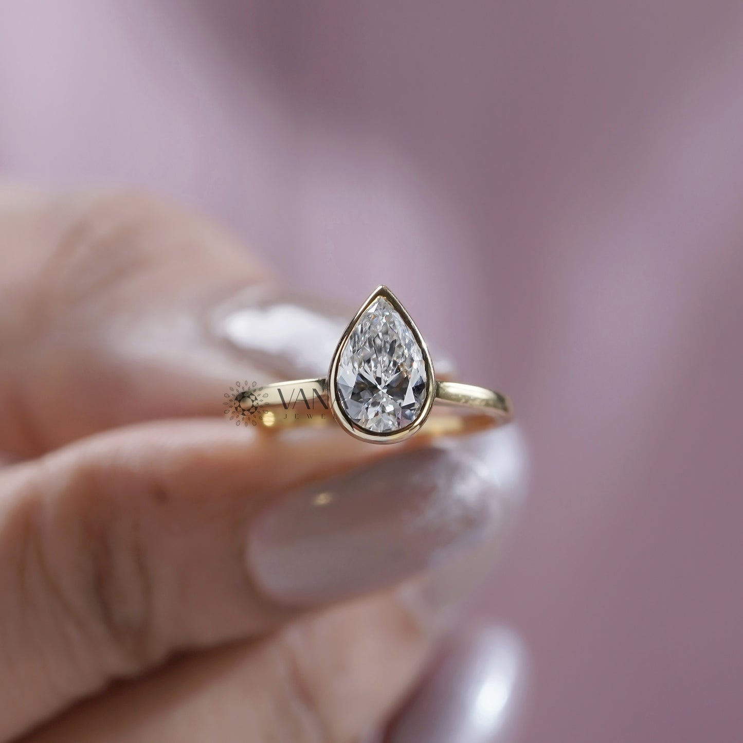Pear Cut Ethical Diamond Gold Ring