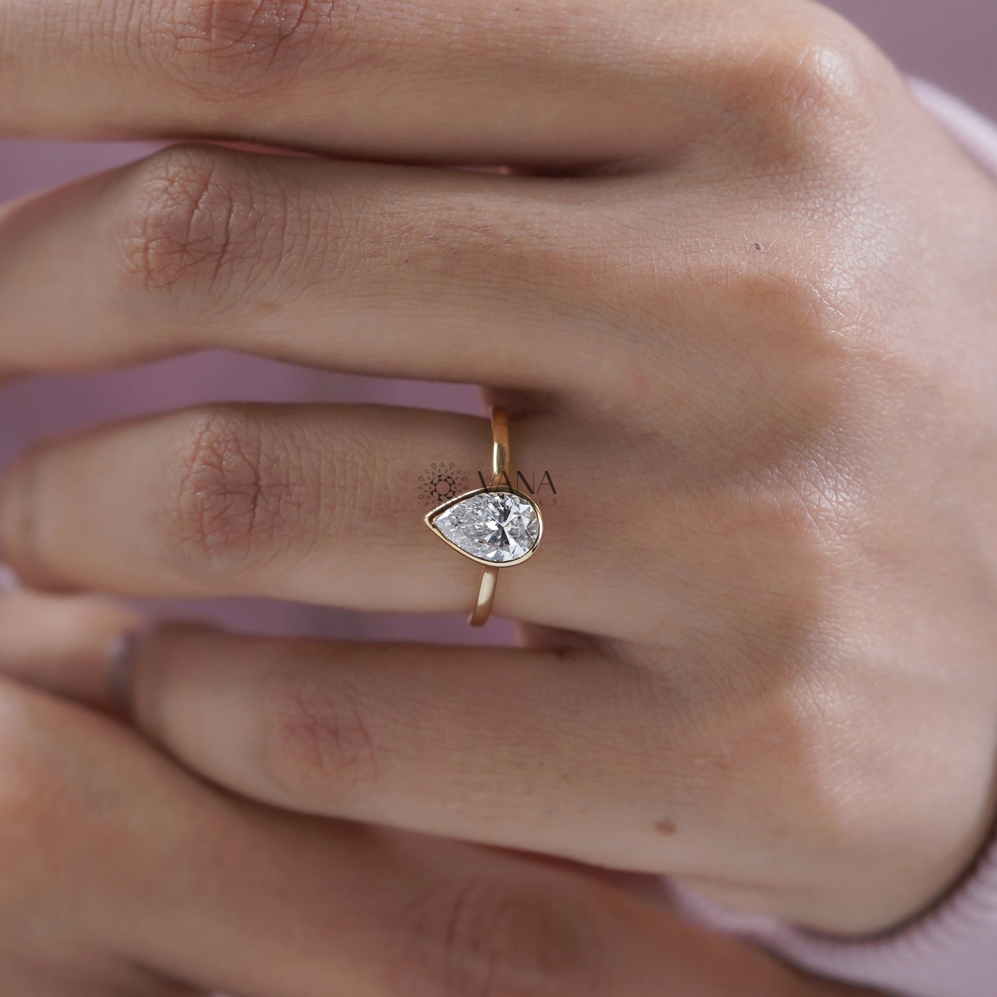 Modern Bezel Set Lab Diamond Ring