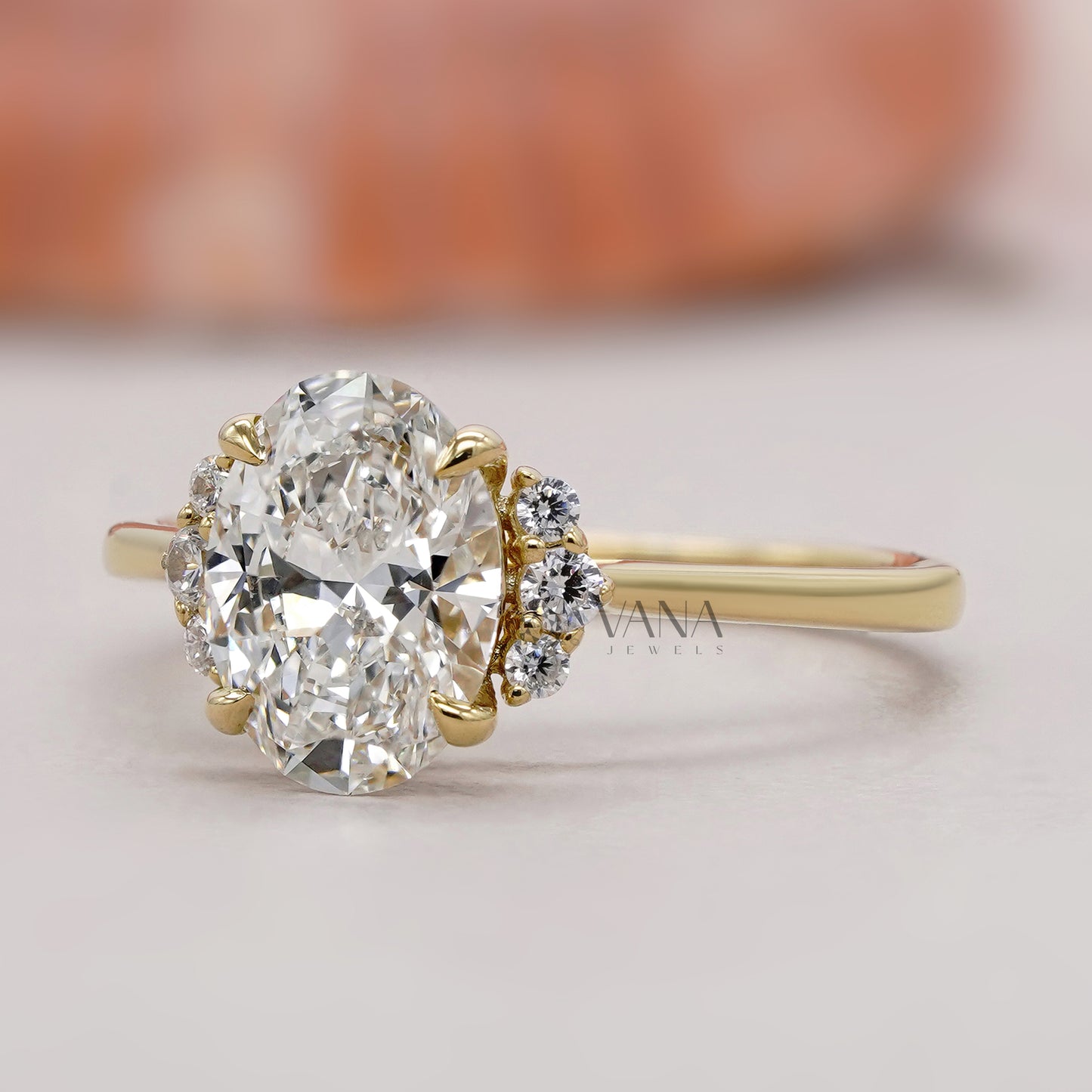 Oval Diamond Cluster Ring