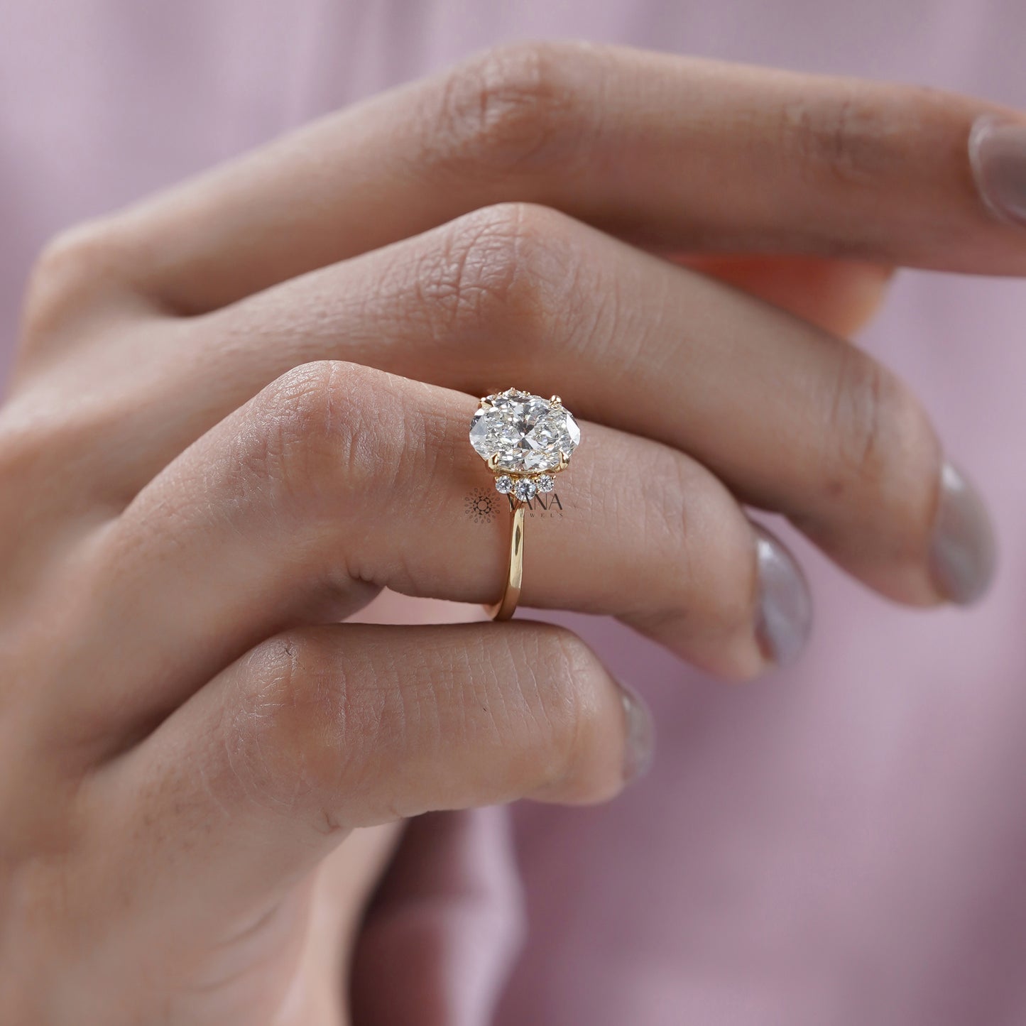 14K Yellow Gold Oval Cut Ring