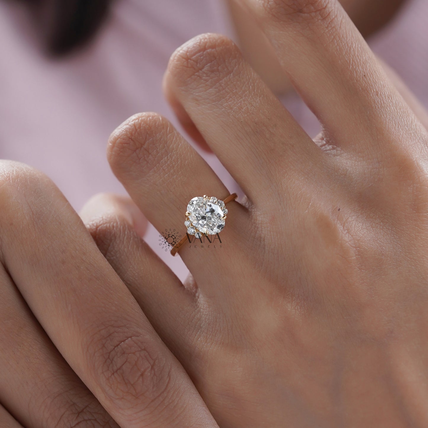 Oval Cut Lab Diamond Anniversary Ring