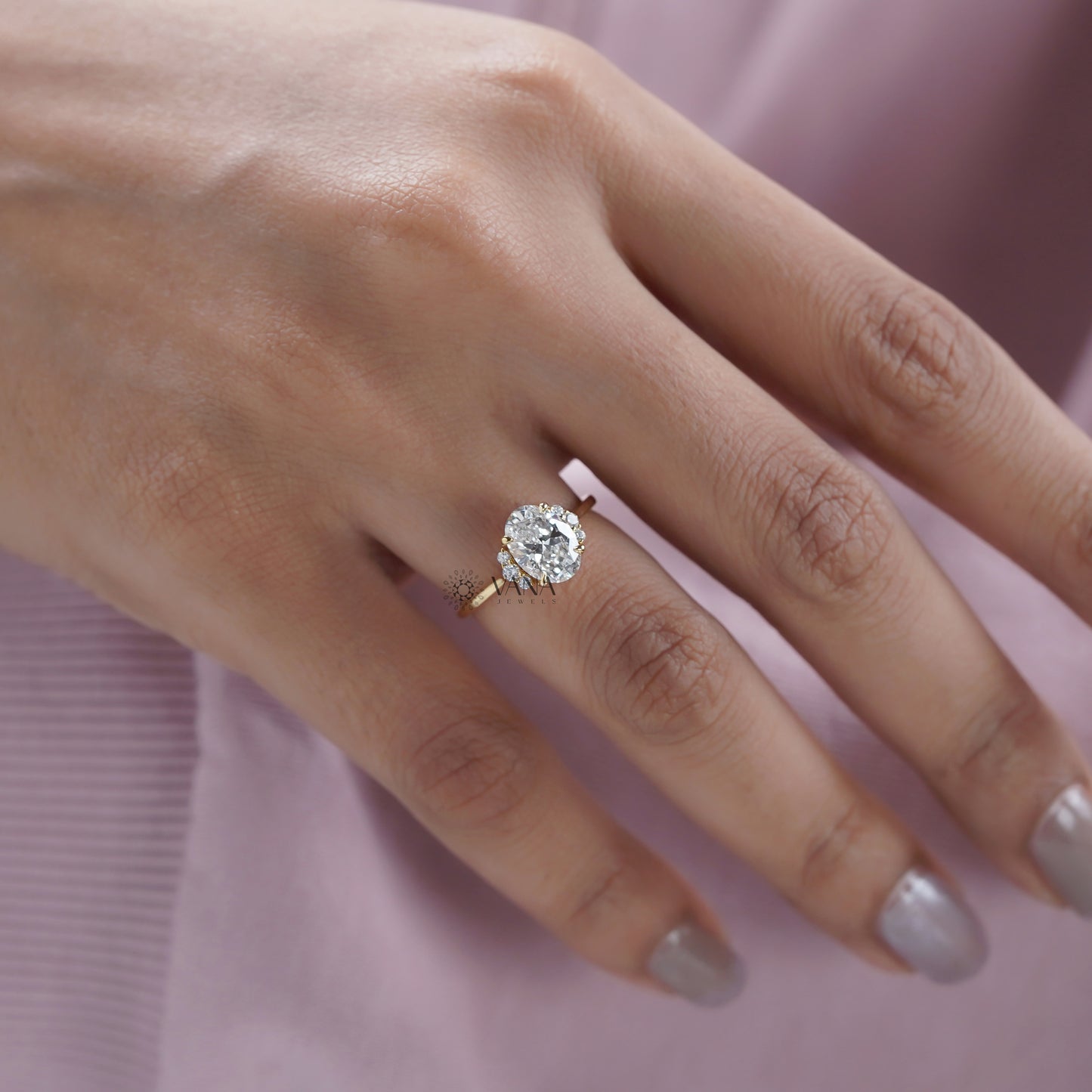 Oval Cut Lab Grown Diamond Engagement Ring