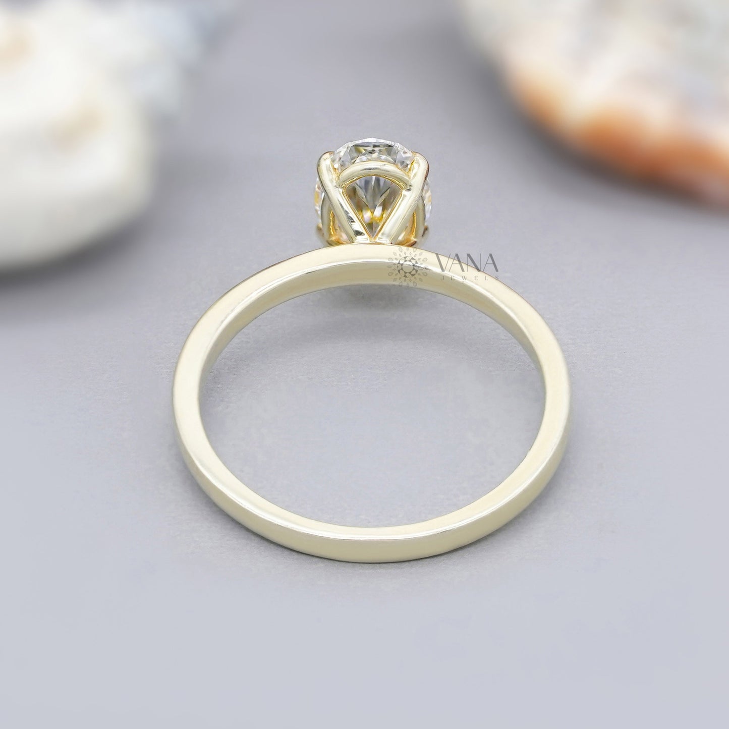 Simple and stunning moissanite solitaire ring for women
