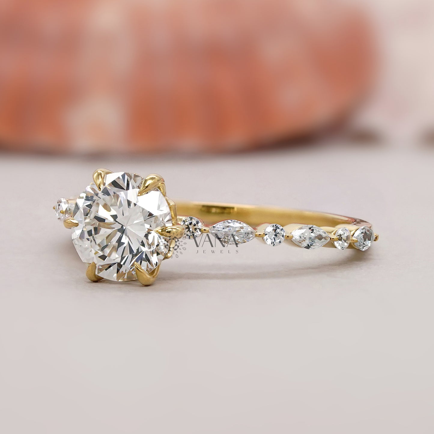 Unique Round Brilliant Lab Grown Diamond Ring